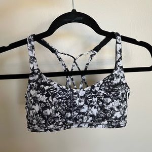 Lululemon black and white floral bra